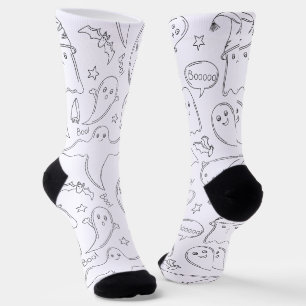 Personalized Black and White Skull pattern Socks