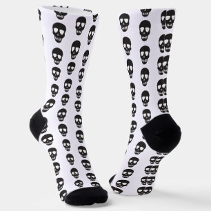 Personalized Black and White Skull pattern  Socks
