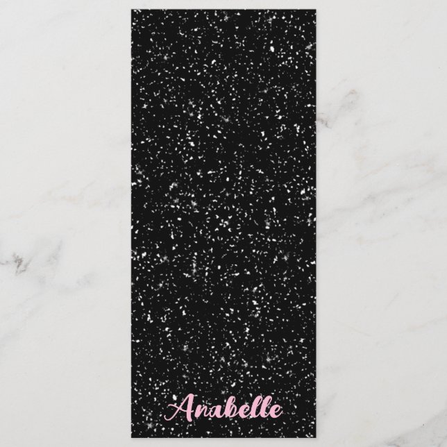Personalized Black and White Specks Bookmark (Front)