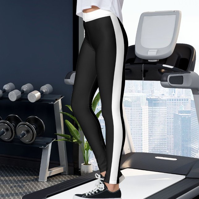 Personalized Black And White Stripes Custom Made Leggings (Creator Uploaded)