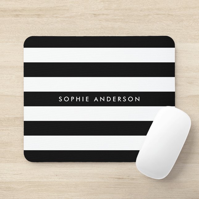 Personalized Black and White Stripes Mouse Pad (Creator Uploaded)