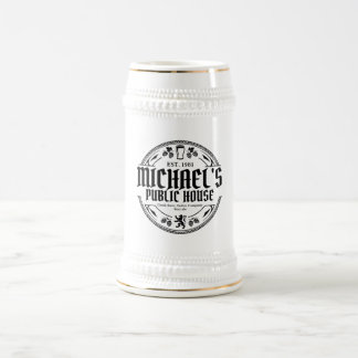 Personalized Black and White Vintage Pub Sign Beer Stein