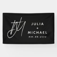 Personalized Black and White Wedding