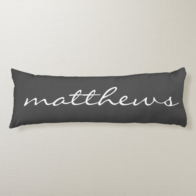 Personalized black and white wedding  body pillow (Front)
