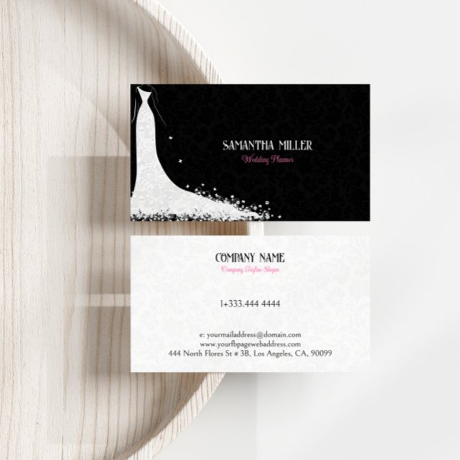 Personalized Black And White Wedding Dress Business Card (Creator Uploaded)