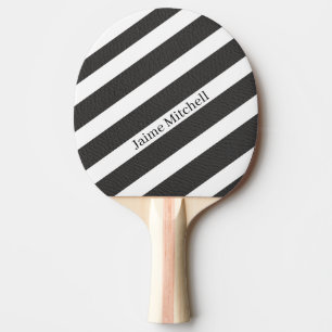 Personalized Black and White With Your Own Name Ping Pong Paddle