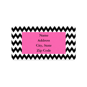 Personalized Black and White Zigzag Label
