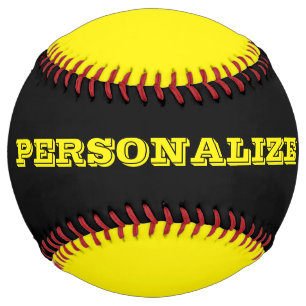 Personalized black and yellow softball gift