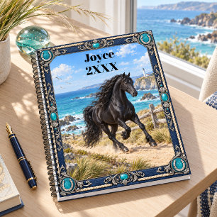 Personalized Black Andalusian Coastal Horse Planner