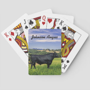 Personalized Black Angus Playing Cards