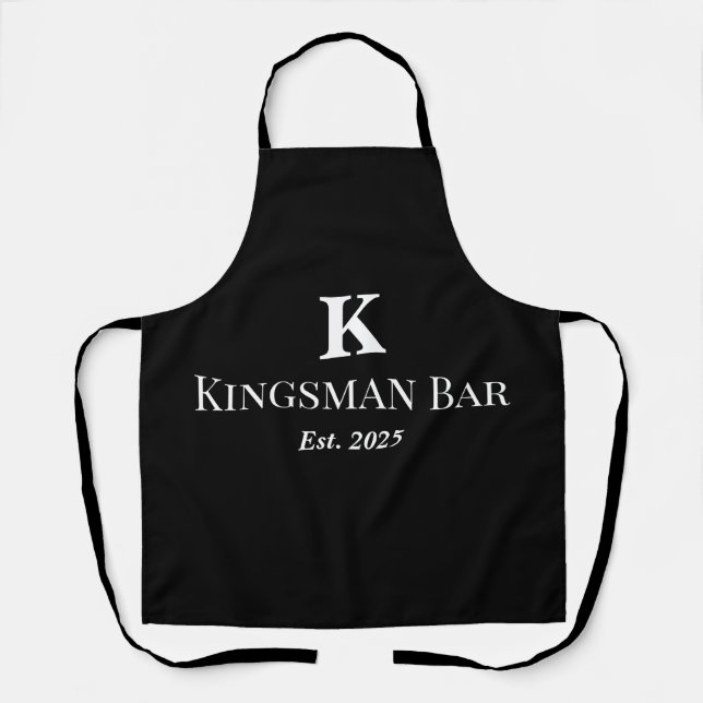 Personalized Black Apron with Name & Monogram – Ho (Front)