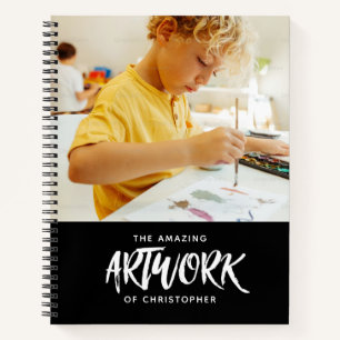 Personalized Black Artist Photo Sketchbook Notebook