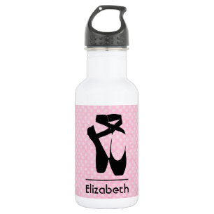 Personalized Black Ballet Shoes En Pointe 532 Ml Water Bottle