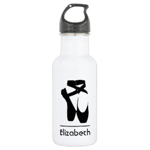 Personalized Black Ballet Shoes En Pointe 532 Ml Water Bottle