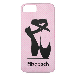 Personalized Black Ballet Shoes En Pointe iPhone 8/7 Case