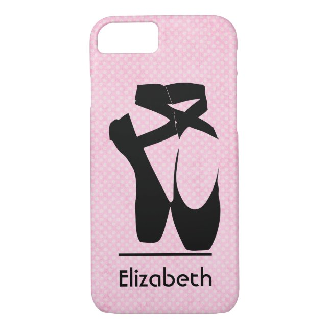 Personalized Black Ballet Shoes En Pointe Case-Mate iPhone Case (Back)
