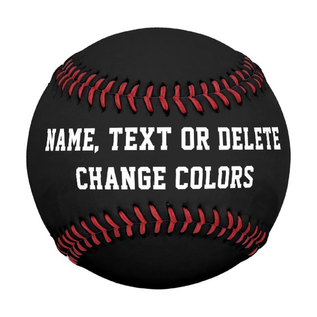 Personalized, Black Baseball or Change COLORS (Front)