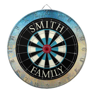 Personalized Black Blue Dart Board