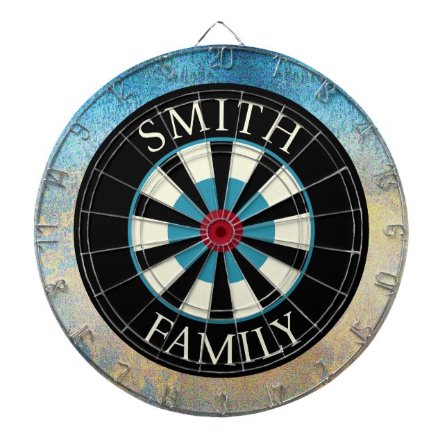 Personalized Black Blue Dart Board (Front)