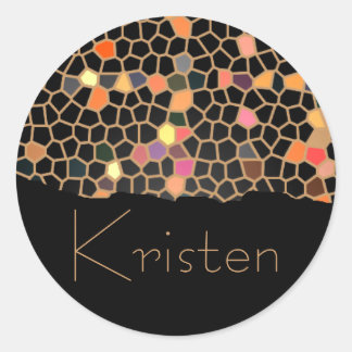 Personalized Black Broken Stained Glass Stickers
