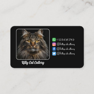 Personalized Black Calling Card For Catteries