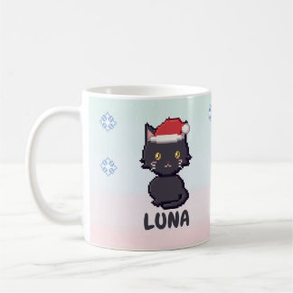 Personalized Black Cat Christmas Mug