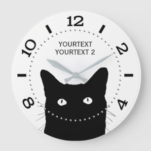 Personalized Black Cat Dial on a Large Clock