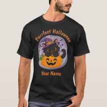 Personalized Black Cat Halloween Men's T-Shirt