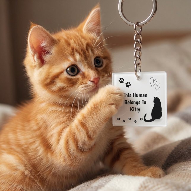Personalized Black Cat Keychain (Créateur téléchargé)
