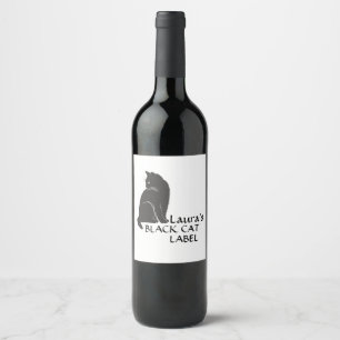 Personalized BLACK CAT LABEL Black cat typography