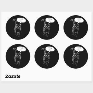 Personalized Black Cat Laptop Sticker