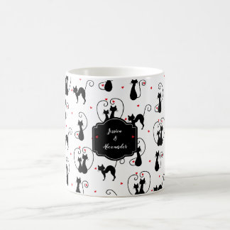 Personalized Black Cat Love Coffee Mug