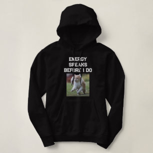 Personalized Black Cat Lover Cute Pet Photo Text Hoodie
