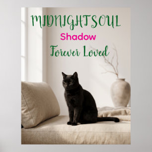 Personalized Black Cat Memorial Poster