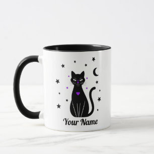 Personalized Black Cat mug