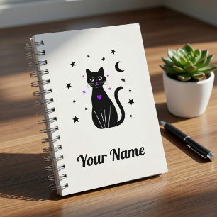 Personalized Black Cat Notebook