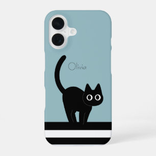 Personalized Black Cat Phone Case Custom Name