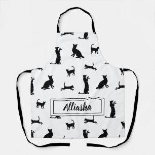 Personalized Black Cat Silhouette Pattern Apron