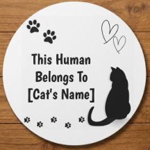 Personalized Black Cat Sticker