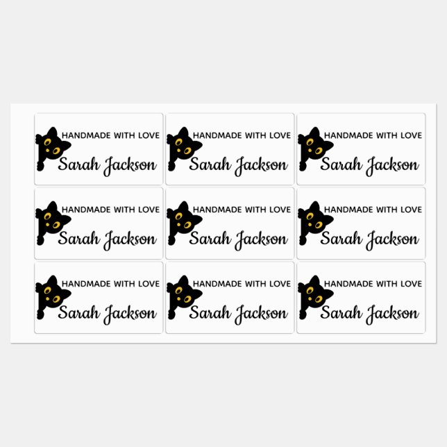 Personalized Black Cat with yellow eyes (Sheet)