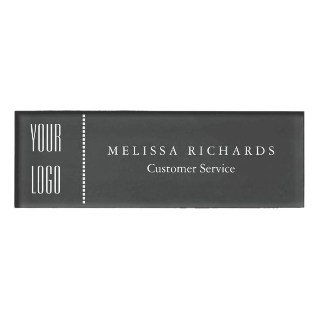 Personalized Black Chalkboard Small Name Badge (Front)