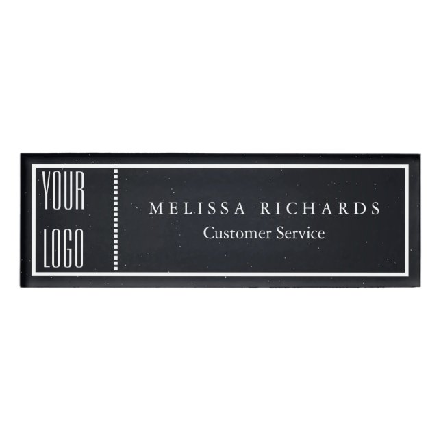 Personalized Black Chalkboard Small Name Badge (Front)