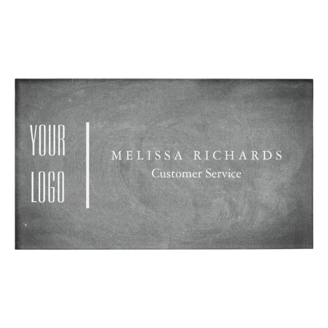 Personalized Black Chalkboard Small Name Badge (Front)