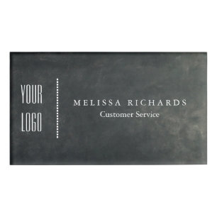 Personalized Black Chalkboard Small Name Badge