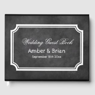 Personalized black chalkboard wedding guest book