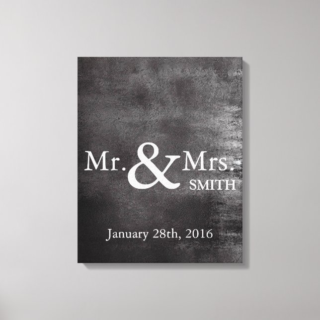 Personalized Black Chalkboard Wedding Guestbook (Front)