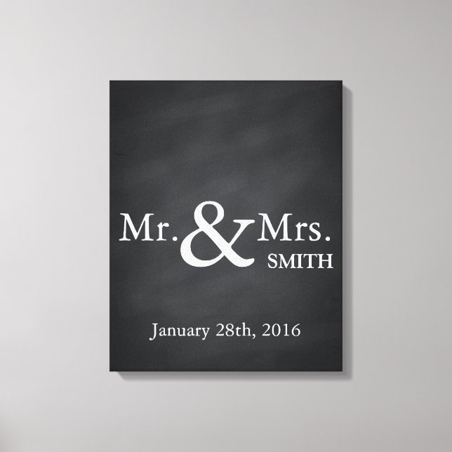 Personalized Black Chalkboard Wedding Guestbook (Front)