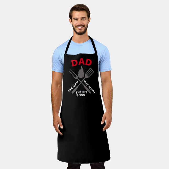 Personalized Black Chef Dad #FATHERSDAY Pit Boss Apron (Worn)