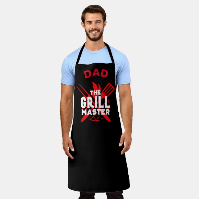 Personalized Black Chef Dad #FATHERSDAYGift  Apron (Worn)