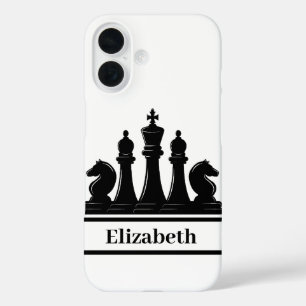 Personalized Black Chess Pieces iPhone 16 Case